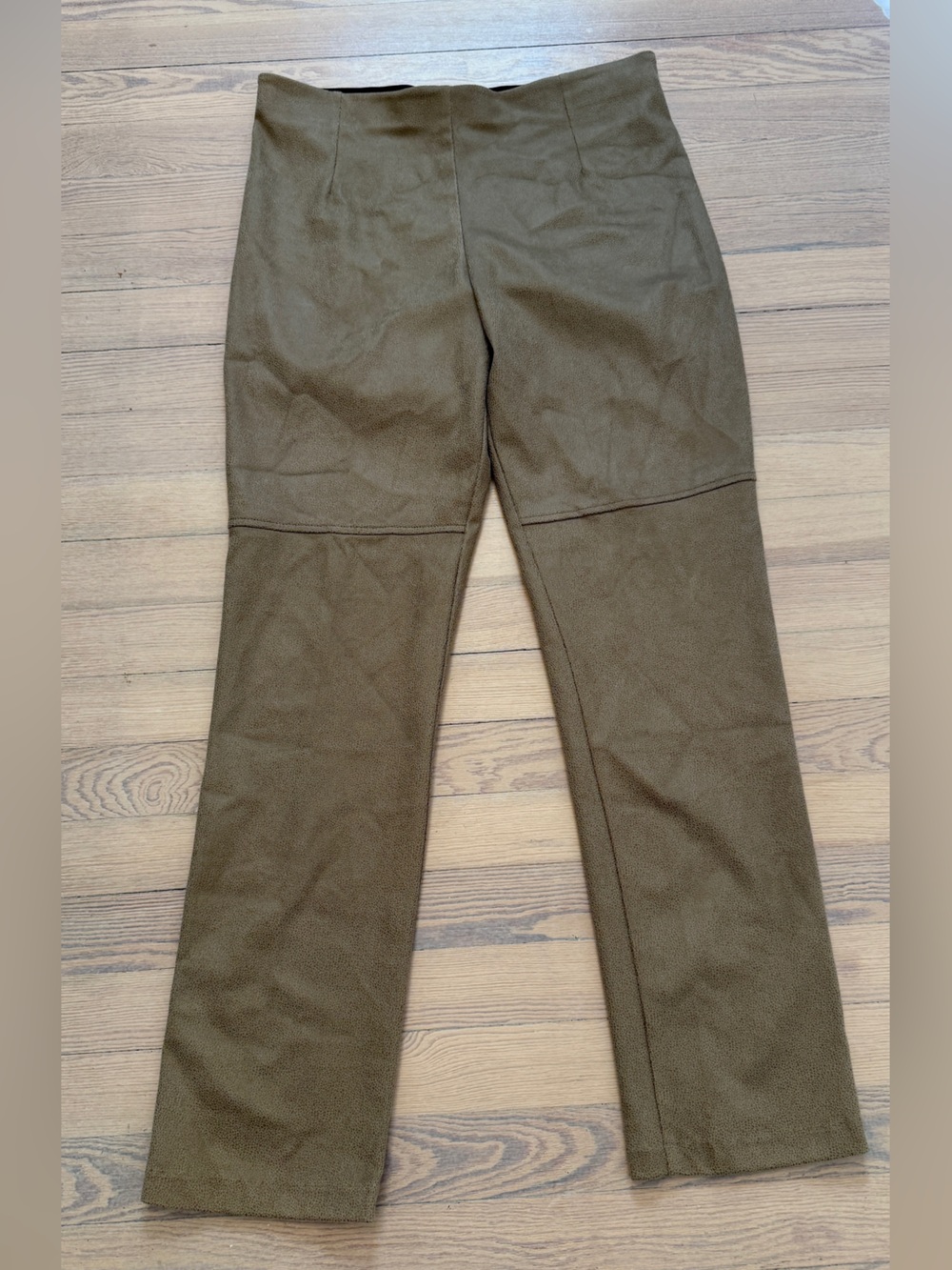 EQUESTRIAN Women's Olive Khaki High Waist Slim Leg Pants Size L NEW
